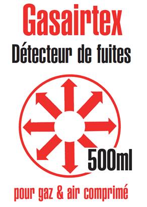 DETECTEUR DE FUITE AEROSOL 500ML GASAIRTEX EN14291 DVGW AE GRDF 3770351 SANS CFC
