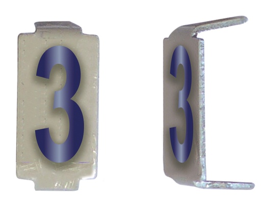 [MICCD063] LOT 25 CHIFFRE 6X11 ALU IVOIRE/BLEU PRE-PLIE 3 *